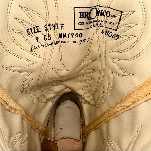 Bronco Men's WM1950 Black Almond Toe Mid-Calf Western Boots - Size 9EE - Picture 9 of 9